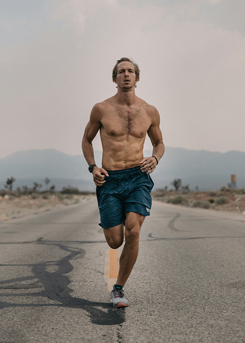 Running Man Mesa TRT A Mesa TRT patient running through AZ desert with renewed energy